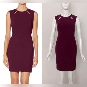 THE LIMITED & SOPHIE THEALLET COLLAB BURGUNDY DRESS CUT OUT BODYCON SIZE 0 XS